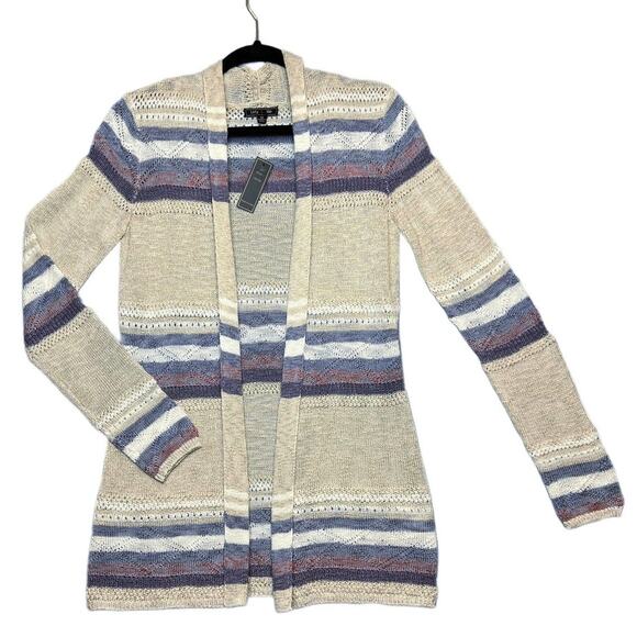 NWT Lety & Me Striped Corinne Crochet Knit Cardigan - Picture 4 of 9